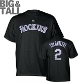 Troy Tulowitzki Colorado Rockies #2 Big & Tall Name and Number Black T-Shirt