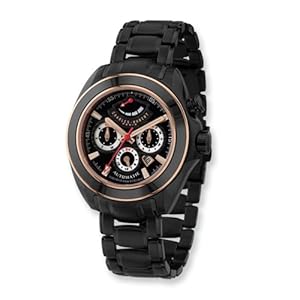 Blk/rose Ip-pltd 2-tone Stainless Steel Automatic Watch by Charles Hubert Paris Watches, Best Quality Free Gift Box Satisfaction Guaranteed