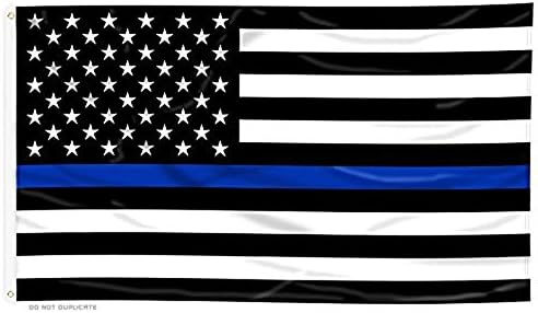 VANCHOR Thin Blue Line 3x5 Ft American Flags for Honoring Our Men And Women Of Law Enforcement