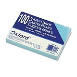 (Price/PK)Unruled Index Cards, 4 x 6, Blue, 100 per Pack
