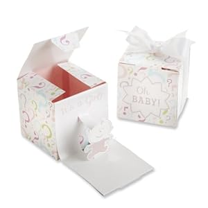 Kate Aspen Oh, Baby! Gender Reveal Favor Box, Pink (Set of 24)