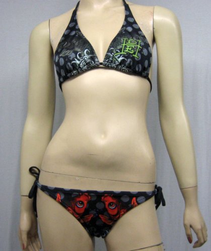 Ed Hardy Koi Fish Black Bikini / Swimsuit