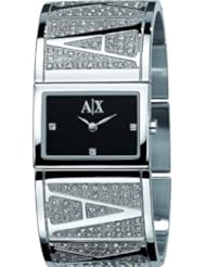 Armani Exchange Black Dial Stainless Steel Ladies Watch AX4050