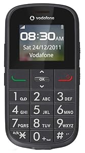 Vodafone 155 Big Button Easy to use Senior / Pay as you go / Pre-Pay / PAYG / Mobile Phone / SOS button and large easy to read Display - Black