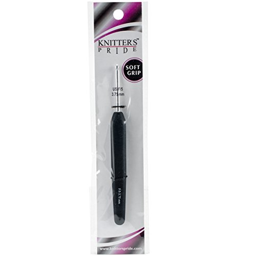 Knitter's Pride Aluminum Silver-Tip Single-Ended 5.25-inch (13.5cm) Crochet Hook Soft-Feel; Size F (3.75mm) 600537