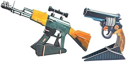 Variety KiKi 2015 New High Quality Model DIY Double Guns Weapon Toy 3D Paper & EPS Puzzles Yellow