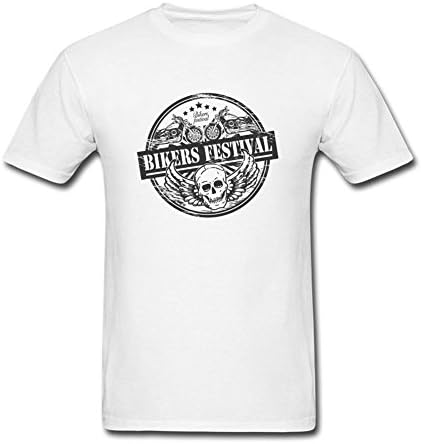 Zeeklnly Men's Skull and The Words Bikers Festival Short Sleeve T shirt XXL