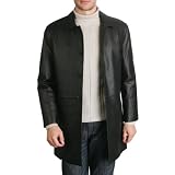 BGSD Men's Leather Car Coat in Black or Brown - Regular, Tall, Big, Big & Tall