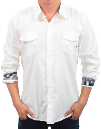 Oxymoron Men's "Wall Street Ethics" Solid Woven Shirt Medium White