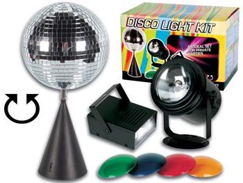DISCO LIGHT KIT - PAR36 PIN SPOT, 4 COLOR FILTERS,