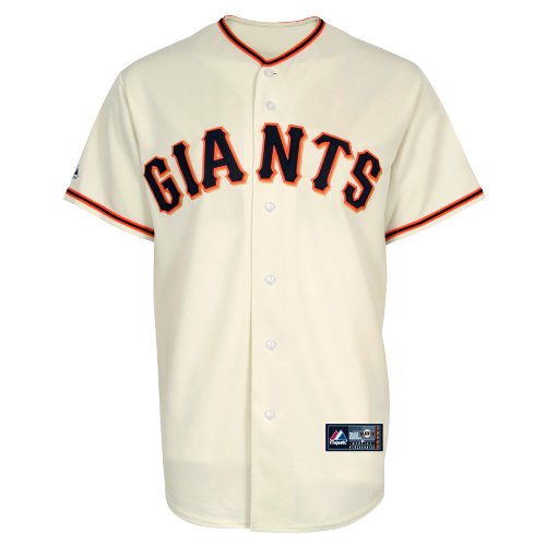 MLB Men's San Francisco Giants Pablo Sandoval Ivory Home Short Sleeve 6 Button Synthetic Replica Baseball Jersey Spring 2012  (Ivory, Large)
