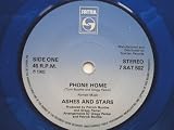 Ashes & Stars Phone Home 7" Satril 7SAT502 EX 1982 blue vinyl