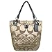 Coach Signature Op Art Alex Shopper Sateen Bag Purse Tote 14449 Khaki