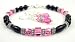 2 Piece Set: Rose (Pink Tourmaline) October November Birthstone Bracelets Handmade with Sterling Silver and Swarovski Crystals
