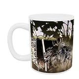 Decrepit Essex Bicycles (w/c on paper) by Miles Thistlethwaite - Mug - Standard Size