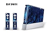 Skin Decal Cover for Nintendo Wii Console + two Wiimote Controllers - Blue  ....