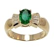 14K White Gold Emerald and Diamond Ring
