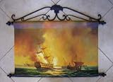 Oil on Canvas Painting Tapestry of Maritime Boat ...