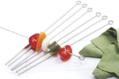 Norpro Stainless Steel Bbq Skewers 14" Set Of 6 Shish Kabob Grill Camping New