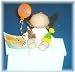 Angel Cheeks Happy Birthday Balloon