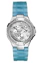 Guess Ladies ' Prism' steel stone set case pale blue resin strap