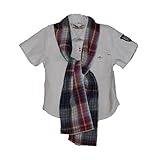 男の子日よけストール付シャンブレー半袖シャツ80cm:90cm:95cm (80cm, オフ)