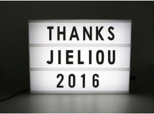 JIELIOU Decorative Battery Powered Cinematic LED Light Box with Black Letters to Create Personalized Signs A4 Size