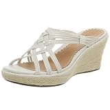 Clarks Womens Pirro Wedge Sandal,White,6 M