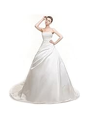  Draped Open-Back Backless Lace-Up  Satin Sweetheart  Ball Gown Wedding Dress  With Ruffles