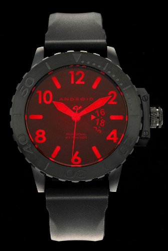 Android Men's Divemaster Trans-52 Limited Edition Night Vision Quartz Rubber Strap Watch