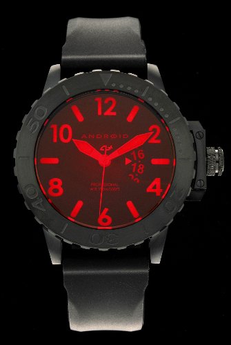 Android Men's Divemaster Trans-52 Limited Edition Night Vision Quartz Rubber Strap Watch