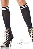Leg Avenue - Mi-bas Nylon Double Rayures - 5205