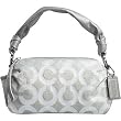 NEW AUTHENTIC COACH PARKER OP ART SHOULDER ZIP (Silver/Silver)