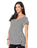 A Pea in the Pod Collection: Ella Moss Short Sleeve Deep V-neck Back Interest Maternity Top
