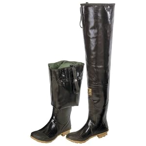 Hodgman� Bantam Weight 2-ply Nylon Rubber Hip Waders w  Cleated Soles Green by Hodgman