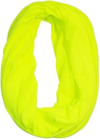 Light Weight Soft Infinity Solid Color Jersey Fashion Scarf Shawl Wrap Loop,One Size,Neon Yellow