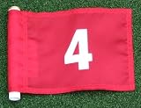 White Numbered - Red Jr. (8 L x 6 H ) Marker Flags For Golf & Putting Green Applications, #4