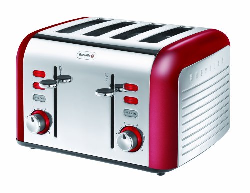 Breville Opula Collection VTT332 Stainless Steel 4 Slice Toaster, Carnelian Red