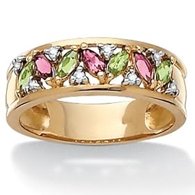 Peridot Tourmaline 10k Gold Ring by Palm Beach Jewelry