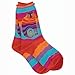 Laurel Burch Women's Wavy Stripe Rainbow Cat Sock, Multi, 9-11