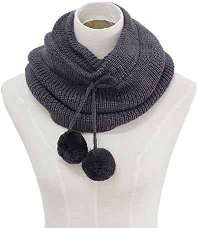 Deep Grey Chunky Knit Infinity Scarf Capelet Muffler Loop Hood Multipurpose