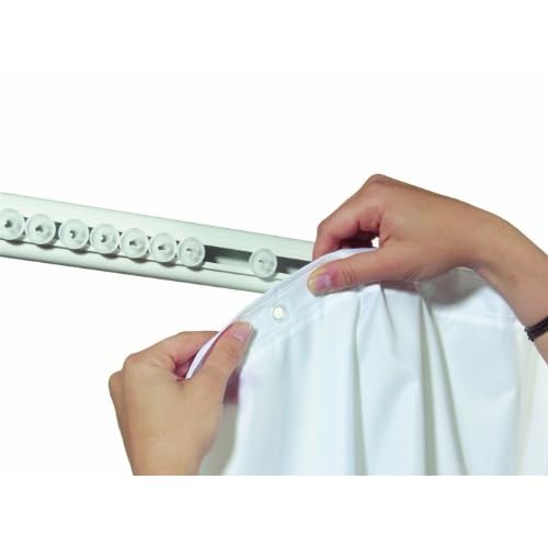 Spirella Surprise Shower Curtain Rail with Pack of 5 Gliders, White Chrome