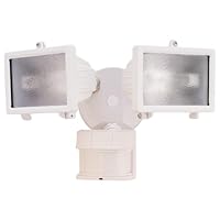 Heath Zenith SL-5512-WH-C Twin 150 Watt Halogen Motion Sensing Security Light, White