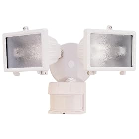 Heath Zenith SL-5512-WH-C Twin 150 Watt Halogen Motion Sensing Security Light, White