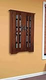 Wall Mounted Media Storage with Glass Door in Walnut Finish