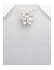 Flower CZ Pendant Necklace In 92.5 Sterling Silver