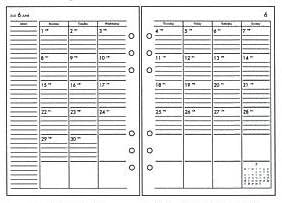 April 2015 start A5 size AD051 month diary 2 Filofax refill AD-051