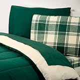 Extra-Long Twin Reversible Comforter, Hunter/Ivory