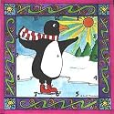 Penguin Bird Art Wall Desk Clock Timepiece from Rock Paper Scissors artist Pamela Corwin