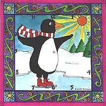 Penguin Bird Art Wall Desk Clock Timepiece from Rock Paper Scissors artist Pamela Corwin